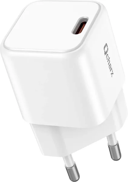 Cargador mini qcharx hera 3a 20w puerto tipo c blanco adaptado a regletas