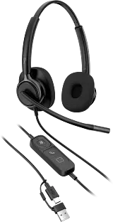 HP Poly Auriculares estéreo con cable USB Mission 425 Classic (paquete)