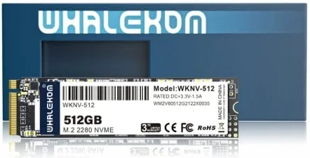 Disco SSD Whalekom WKNV 512GB/ M.2 2280 PCIe Gen3/ Full Capacity