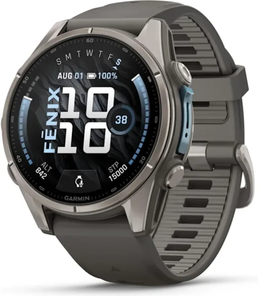 Smartwatch garmin fenix 9 amoled 43mm titanium correa gris