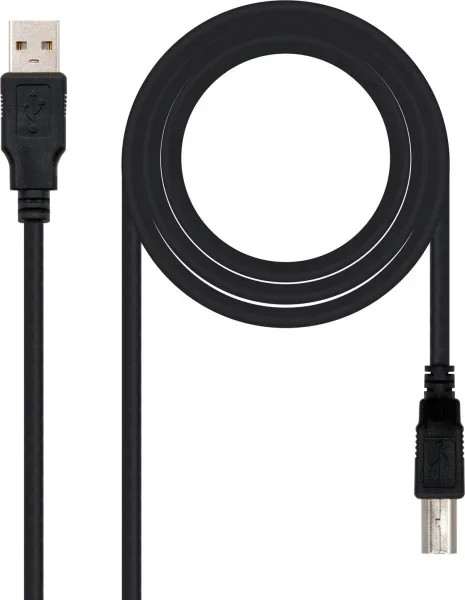 Cable USB A-B M/M 3m. Negro