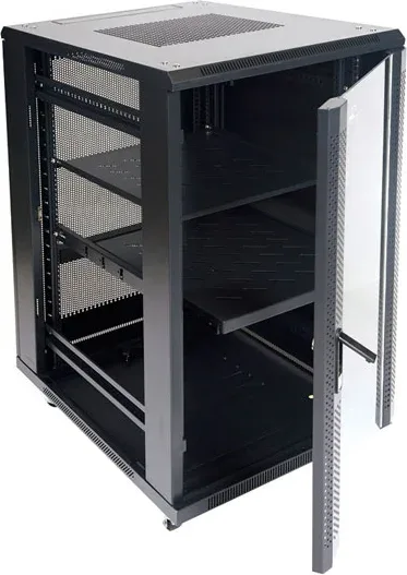 ARMARIO DE SUELO RACK 19'' 22U 600x600 PUERTA CRISTAL