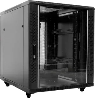 ARMARIO DE SUELO RACK 19'' 18U 600x600 PUERTA DE CRISTAL
