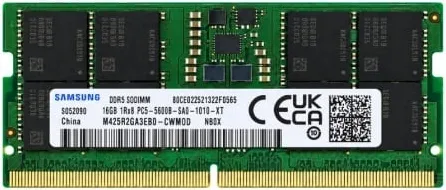 Memoria RAM Samsung M425R2GA3EB0-CWM0D NB0X 16GB/ DDR5/ 5600MHz/ 1.1V/ CL46/ SODIMM