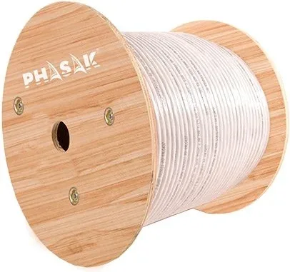 Bobina cable gris phasak awg23 305m cat.6 - cca solido - awg 23 phr 660
