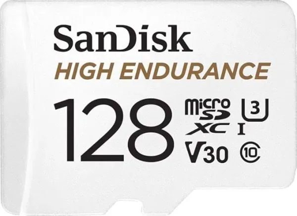 Tarjeta microSD 128GB High Endurance Videovigilancia 100MB/s Clase 10 U3 V30