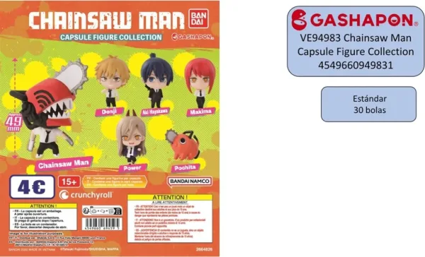 Set gashapon figuras bandai lote 30 articulos chainsaw man capsule figure